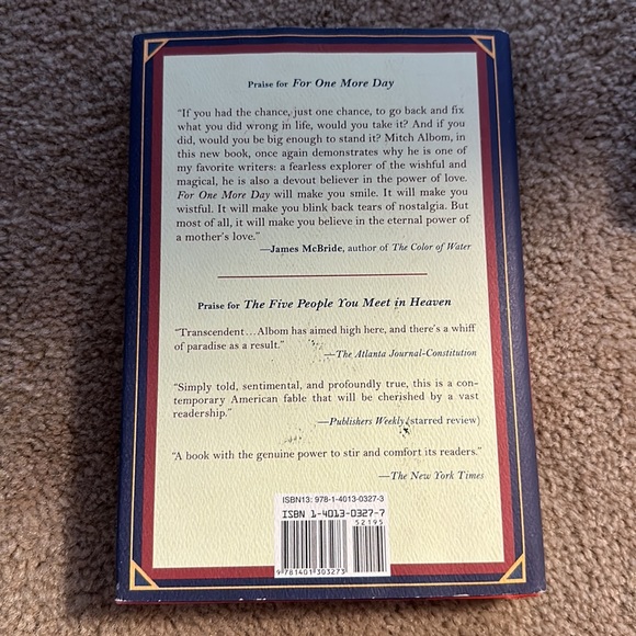 For One More Day by Mitch Albom- like new - Picture 2 of 2
